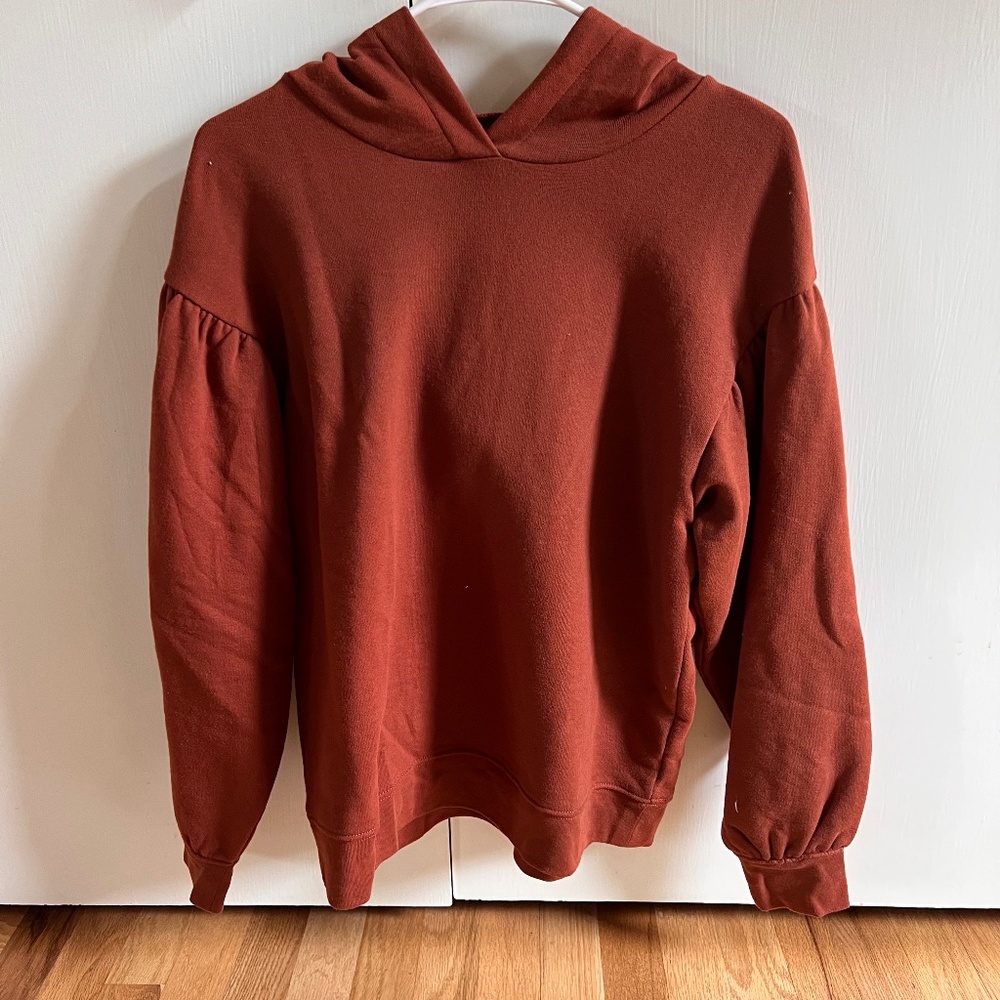 Madewell Rust Red Hooded Sweatshirt